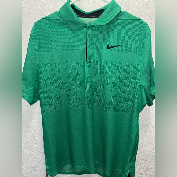 Nike Men's Tiger Woods Collection Green Polo Shirt - Picture 1 of 4